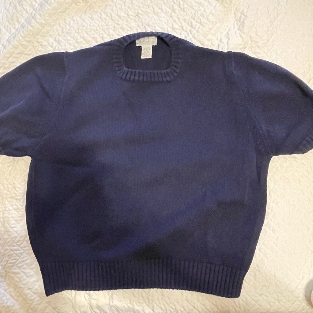 Lands' End size XL (18 - 20), Short Sleeve Navy Pullover Sweater.